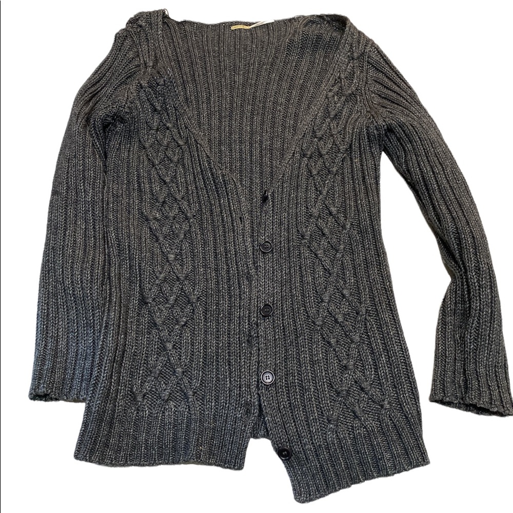 Max Studio Grey Button Up Sweater - image 2
